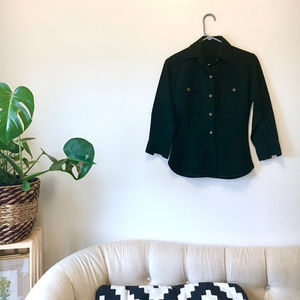 Forest Green Flattering Button-up
